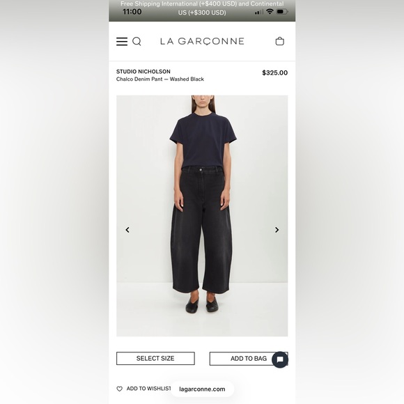 Studio Nicholson Chalco denim in washed black - Picture 1 of 3